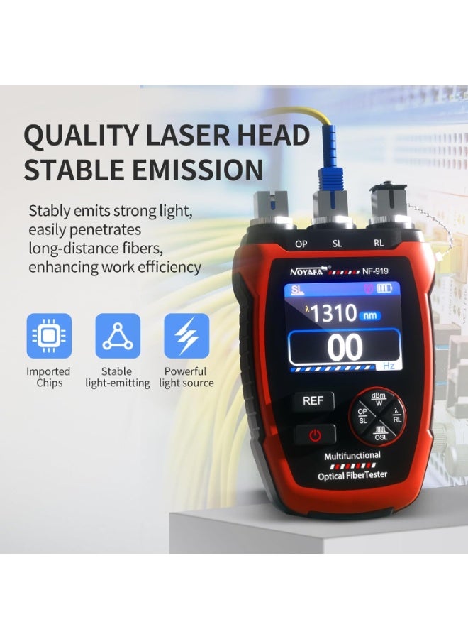 NOYAFA NF-919 Optical Power Meter, 3 in 1 Fiber Optic Cable Tester with Light Source Function &10KM Visual Fault Locator (OPM/VFL/SL), Rechargeable FC/SC/ST Fiber Optic Tools - Image 3